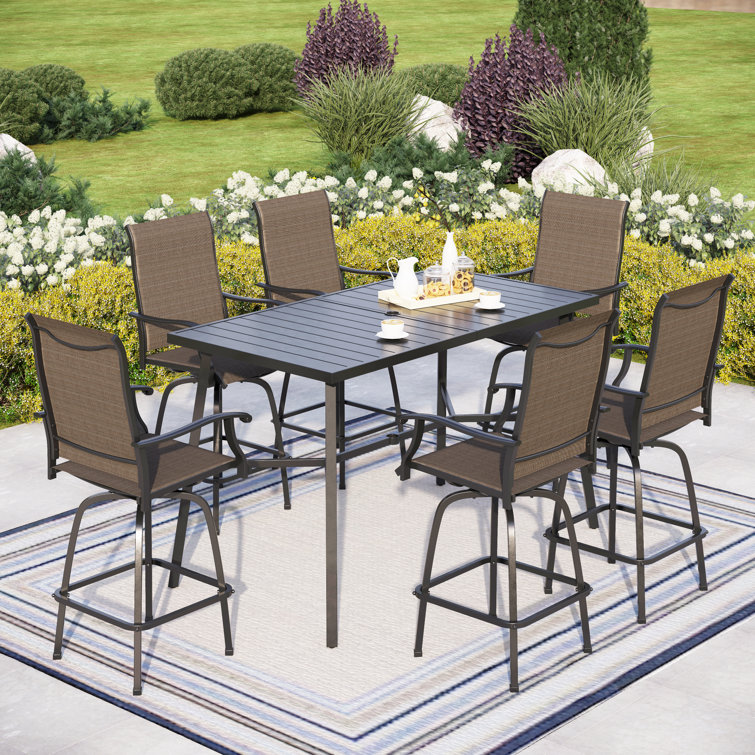 Lark Manor Alyne 6 Person Rectangular Outdoor Dining Set